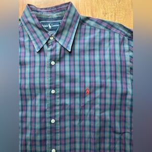Ralph Lauren Yarmouth Cotton Plaid Long Sleeve Button Down Mens 16/35 Shirt